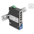 Delock Industrie Gigabit Ethernet Switch 4 Port PoE 1 Port RJ45 1 Port SFP für H