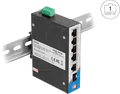 DELOCK 80164 - Industrie Gigabit Ethernet Switch 4 Port für Hutschiene