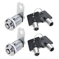 DRELD 2 Set Röhrenförmiges Nockenschloss 27mm Tubular Cam Lock Rohrnockenschloss Gewinde-Nockenschloss mit 4 Schlüsseln für Tür Schublade Schrank Briefkasten (gegenseitig aufschließen)