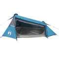 vidaXL Tunnelzelt 2 Personen, Campingzelt mit Netzwände, Wasserdicht Gartenzelt mit abnehmbarem Überzelt, Zelt, Blau 185T Polyester