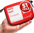Purahelp Erste-Hilfe-Set Mini - Kompakt & Leicht - für Reisen, Outdoor, Camping, Fahrrad, (51 St), Reiseapotheke Erste Hilfe Set Outdoor