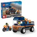 LEGO City Motorradtransporter - Spielzeug zur Förderung der Feinmotorik mit Transporter, 2 Motorrädern, 2 Minifiguren, Rampe und Zubehör - Geburtstagsgeschenk für Jungen ab 4 Jahren - 60491