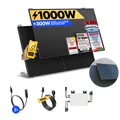 Balkonkraftwerk 1000W/800W Solaranlage mit Wand/Gartenhaus Halterung Steckerfertig WIFI Komplettset Photovoltaik Anlage 800W, Kabellänge: 10m