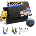 Balkonkraftwerk 1000W Solaranlage mit Wand/Gartenhaus Halterung Steckerfertig Komplettset Photovoltaik Anlage 800W, Kabellänge: 10m, Solakon