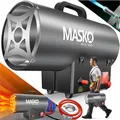 MASKO Gasheizgebläse Gasheizer Heizkanone Gasheizstrahler Bauheizer Gas Heizgerät heizstrahler Heißluftgenerator inkl. Gasschlauch & Druckminderer Heizgebläse für handelsübliche Gasflaschen