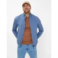 Cabanjacke BRAX "Style CALVIN", Herren, Gr. L, blau, 98% Baumwolle, 2% Elasthan, Jacken