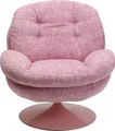 Kare Design Drehsessel Cosy, Pink, 84x81x83 cm, Sitzhöhe 46 cm, Drehbar 360°, Retro Sessel, Sitzmöbel, Wohnzimmer