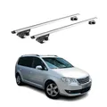 OMAC Dachträger Aluminium TÜV geprüft für VW Touran mk1 mk2 2003-2026 – Für Standard Dachreling – T Nut – Max 90 kg – 2 Schlösser Silber