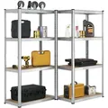 Juskys Lagerregal, Silber, Metall, 80x160x40 cm, Freizeit, Heimwerken, Werkstatt