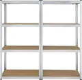 Juskys 2er-Set Lagerregal Easy 2X 160x80x40cm (HxBxT) | 640kg Traglast | 8 Böden | Metall Schwerlastregal Kellerregal Steckregal Regal Regalsystem Metallregal