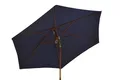 Sonnenschirm Sunshine 240 cm blau Balkonschirm rund als hochwertiger Schattenspender knickbarer Marktschirm Holzschirm für Garten Terrasse Balkon