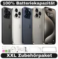 Apple iPhone 15 Pro - 128 256 512GB - Titan Schwarz Weiß Natur Blau - 100% Batt.