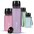 720°DGREE Trinkflasche Kinder 500ml “uberBottle“ softTouch +Sieb - Auslaufsicher, BPA-Frei - Flasche für Schule, Sport, Fitness - Wasserflasche aus Tritan - Schmal, Leicht, Stoßfest, Wiederverwendbar