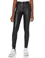 Noisy may Damen Nmcallie Hw Skinny Coated Pants Noos Hose, Schwarz Beschtichtet, S / 30L EU