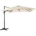COSTWAY Sonnenschirm 300 x 300 cm mit Kurbel 360° Drehbar Beige