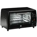 HOMCOM Mini Backofen 10 Liter 750W Kleiner Elektrobackofen mit Temperatur bis zu 230 ℃ Timer 60 Minuten Backblech und Rost 36,5x26x22 cm Schwarz