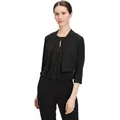 Sweatjacke VERA MONT "Vera Mont Bolero-Jacke figurbetont", Damen, Gr. 38, schwarz, Jersey, Obermaterial: 95% Polyester, 5% Elasthan., klassisch, schmal normal, V-Ausschnitt, 3/4-Ärmel, Sweatjacken, Nahtführung