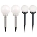 4x LED Solar Kugel Leuchten Garten Weg Beet Beleuchtung Außen Erdspieß Steck Lampen weiß