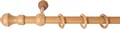 SN Deco - Stilgarnitur Gardinenstange Vorhangstange Filigrano, Holz, 28 mm, 1-Lauf, Komplettset mit Ringen, Farbe Eiche, 140 cm