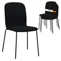 Albatros Esszimmerstühle 4er Set ENNA, schwarz - stapelbar, bequemer Polsterstuhl - Eleganter Küchenstuhl, Stuhl Esszimmer oder Esstisch Stuhl, Konferenzstuhl , Stückzahl:4, Farbe:Schwarz