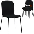 Albatros Esszimmerstühle 4er Set ENNA, schwarz - stapelbar, bequemer Polsterstuhl - Eleganter Küchenstuhl, Stuhl Esszimmer oder Esstisch Stuhl, Konferenzstuhl , Stückzahl:4, Farbe:Schwarz