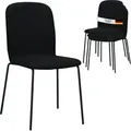 Esszimmerstühle 4er Set Enna, Schwarz - Stapelbar, Bequemer Polsterstuhl - Eleganter Küchenstuhl, Stuhl Esszimmer Oder Esstisch Stuhl, Konferenzstuhl , Stückzahl:4, Farbe:schwarz - Albatros