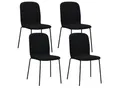 Albatros Esszimmerstühle 4er Set ENNA, schwarz - stapelbar, bequemer Polsterstuhl - Eleganter Küchenstuhl, Stuhl Esszimmer oder Esstisch Stuhl, Konferenzstuhl , Stückzahl:4, Farbe:Schwarz