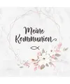 Meine Kommunion: Gästebuch Erstkommunion・Rosa Blumendekor für Mädchen・Fü