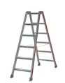 Hymer Alu Stehleiter 2x3 Stufen Doppelleiter, Klapptritt, Hähe 70 cm, Stehleiter