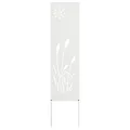 vidaXL Garten Sichtschutz-Leinwand Weiß 32 x 140 cm, Garten und Terrasse, Rechteckig, Moderner Sichtschutz, Dekorative Einlagen, Außenscreen, Patio Akzent, Funktionale Trennwand