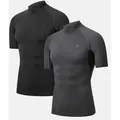 POWER KOMPRESSIONS T-SHIRT - Schwarz | Grau - L