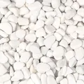 Copiel Dekorative Steine Weiß Kieselsteine Dekogranulat Kleine Dekosteine Marmorsteine Natürliche Zierkies Deko Steine für Vasenfüller Topfpflanzen Aquarium Garten Balkon (1-2cm, 1kg/2,2 Pfund)