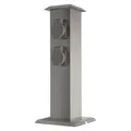Grafner Steckdosensäule 4 Außensteckdosen Gartensteckdose Edelstahl 40 cm