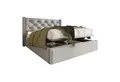 Flieks Polsterbett (mit Stauraum und Lattenrost), Hydraulisches Doppelbett Funktionsbett Baumwolle 140x200cm