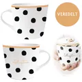 XL Kaffeebecher 420ml Echt-Gold Spruch Motiv Kaffee-Tasse Kaffee-Pott Tee-Becher