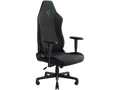 RAZER Iskur V2 X - Gaming-Stuhl mit integrierter Lendenwirbelstütze (hochverdichtete Schaumstoffpolster, 2D-Armlehnen, weicher Stoff) Stoff Schwarz Gaming Stuhl, Schlangenlogo in Razer Green
