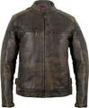 Retro Motorrad Lederjacke Vintage Used Look Motorradjacke Biker Chopper Gesteppt(XL)
