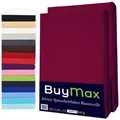 Buymax Spannbettlaken 2-er Set, Doppelpack, Bettlaken, Jersey 100% Baumwolle, Gummizug: rundum, (2 Stück), Pflegeleicht und Atmungsaktiv in Verschiedenen Farben und Größen rot 120 cm x 200 cm