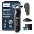 PHILIPS Shaver Series 7000 – Elektrischer Rasierer für Herren mit ausklappbarem Trimmer, Nass- und Trockenrasur, Reinigungsstation, Ladestation & Reiseetui (Modell S7886/55)
