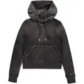 Kapuzennickijacke JUICY COUTURE "ROBERTSON HOODIE EU Damen", Damen, Gr. L, top hat, 95% POLYESTER 5% ELASTAN, slim fit, Langarm, Jacken, Trainingsjacke Damen, Sweatjacke mit Kapuze, Velour, mit Glitzer, Sale