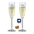 laser-diele 2 Leonardo Sektgläser mit Gravur - Geschenk zur Hochzeit - Graviert mit Namen und Datum - Sekt Mr & Mrs