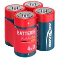 ANSMANN Batterien Red Alkaline Alkali-Mangan Mono D 1,5 V, 4 St.