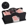 Relaxdays Kartenmischmaschine, 2 Decks, mit Kurbel, manuelles Mischgerät für Spielkarten mit der Größe 9 x 6.5 cm, Kunststoff, schwarz, 1 Stück