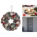 infactory Advents- und Weihnachtskranz mit LED-Beleuchtung, grün, rot, Ø 30 cm