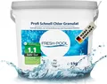 Fresh-Pool Profi Schnell Chlor Granulat, 56% Aktivchlor, 5 kg incl. Dosierbecher - Pool Chlor Granulat | Clorgranulatpool 5kg | Chlorgranulat für Pool | Chlor Pool | Clorgranulatpool