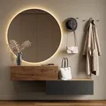 Planetmöbel Flur Möbel Garderobe Hängeschrank 2X 100 cm Gold Eiche - Anthrazit/Gold Eiche, Kompaktgarderobe mit Klappe als Stauraum, Wandgarderobe 37,8T x 100B x 32,5H cm
