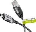 Goobay Ethernet-Kabel 2m schwarz USB-C 3.1 auf RJ45, slim, Textilmantel