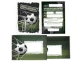 Limonia 12 Einladungskarten incl. 12 Umschläge zum 7. Kindergeburtstag Einladung Geburtstag Mädchen Kinder Jungs Jungen Boys Fussball Turnier grün schwarz