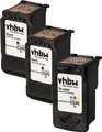 vhbw 3x Tintenpatronen kompatibel mit Canon Pixma MG3053, MG3052, MX494, MX495, TR4551, TR4550, TS305, TS304, TS302, TS205 Drucker (Wiederaufgefüllt)