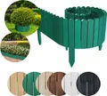 Floranica Rollborder Flexibler Holzzaun Rolborder 200 x 10 cm Grün Beeteinfassung Rasenkante Gartenzaun Holz Dekozaun Mini Zaun